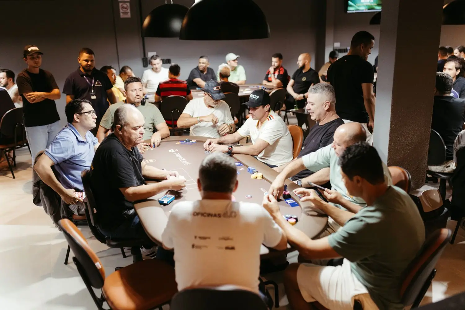 Live poker tournament atmosphere